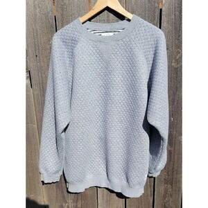 Muttonhead Light Gray Quilted Crewneck Sweater Mens XXL